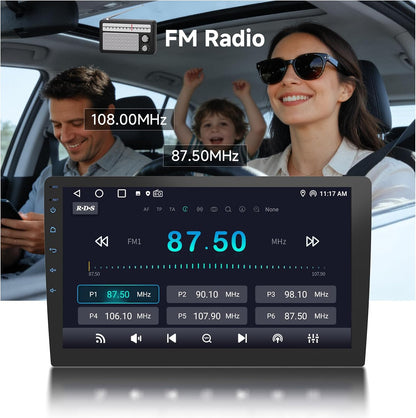 9 Inch Cars Radio with Apple Carplay and Android Auto, 2 Din Car Stereo with HD Backup Camera, GPS Navigation, Bluetooth, Voice Control, Mirror Link, FM/AM/AUX for All Vehicles(4+64Gb)